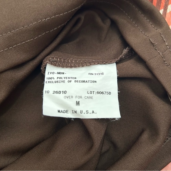 A. Byer Multicolor Rose Floral Tunic Top With Attached Brown Tank Top Size M - Picture 10 of 12